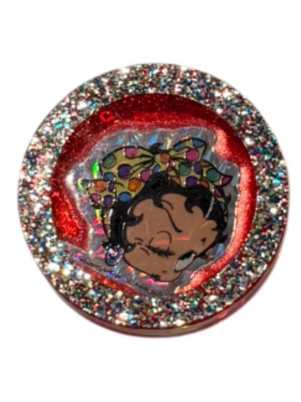 Vintage Betty Boop POG Slammer Holographic Red Glitter 90s